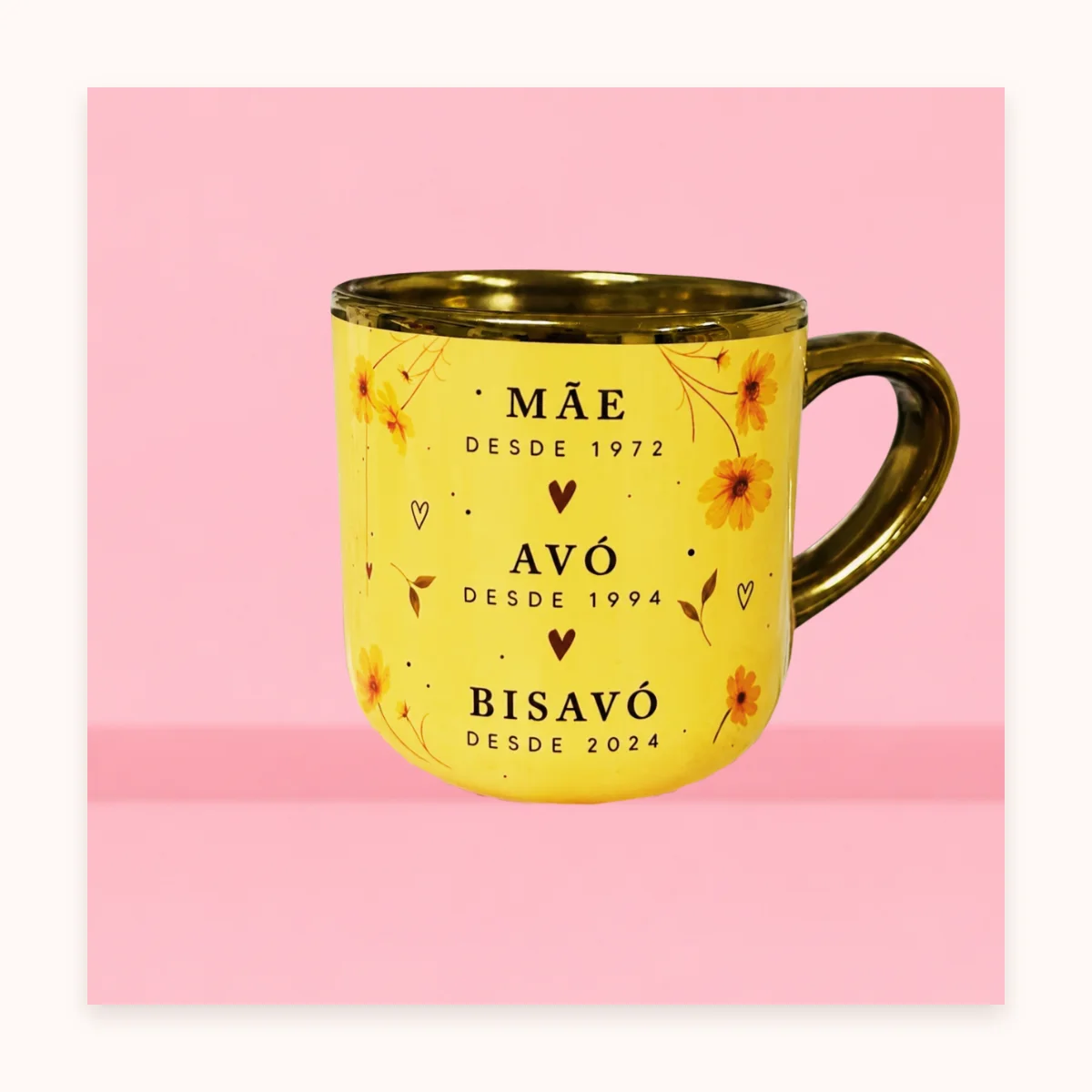 Caneca Imperial com alça dourada premium